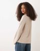 ASOS DESIGN ASOS DESIGN knit cotton blend boucle cardigan in stone-Brown - 4