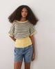 ASOS DESIGN ASOS DESIGN knit cotton blend cinch hem top in striped print-Multi - 1