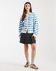 ASOS DESIGN ASOS DESIGN knit crew neck cardigan in blue and ecru stripe-Multi - 2