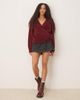 ASOS DESIGN ASOS DESIGN knit eyelash wrap cardigan in plum-Purple - 3