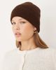 ASOS DESIGN ASOS DESIGN knit fine gauge wool beanie in chocolate-Brown - 1