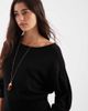 ASOS DESIGN ASOS DESIGN knit fitted boat neck top in black - 1