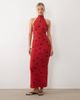 ASOS DESIGN ASOS DESIGN knit halter neck maxi dress in red polka dot-Multi - 1