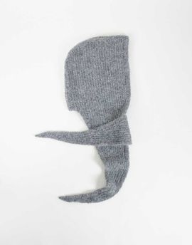 ASOS DESIGN ASOS DESIGN knit hooded scarf in charcoal gray