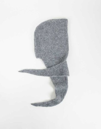 ASOS DESIGN ASOS DESIGN knit hooded scarf in charcoal gray