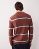 ASOS DESIGN ASOS DESIGN knit long sleeve polo shirt in brown and blue stripes-Multi - 3
