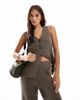 ASOS DESIGN ASOS DESIGN knit longline v vest in dark taupe - part of a set-Neutral - 1