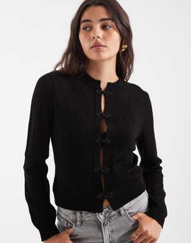 ASOS DESIGN ASOS DESIGN knit mandarin detailing cardigan in black