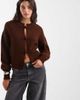 ASOS DESIGN ASOS DESIGN knit mandarin detailing cardigan in chocolate brown - 1