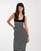 ASOS DESIGN ASOS DESIGN knit maxi dress in black and ecru stripes - 2