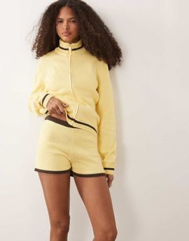 ASOS DESIGN ASOS DESIGN knit micro shorts in buttermilk - part of a set-Yellow