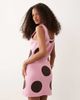 ASOS DESIGN ASOS DESIGN knit mini dress in pink polka dot print-Multi - 4