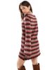 ASOS DESIGN ASOS DESIGN knit mini dress with flared sleeves in striped crochet stitch-Multi - 4