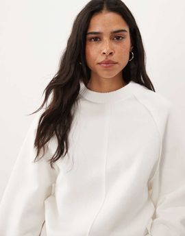 ASOS DESIGN ASOS DESIGN knit neck and cuff sweatshirt in coconut milk-White