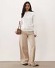 ASOS DESIGN ASOS DESIGN knit neck and cuff sweatshirt in coconut milk-White - 4