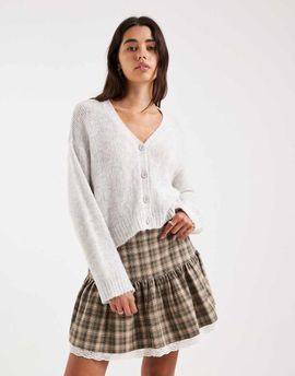 ASOS DESIGN ASOS DESIGN knit open stitch cardigan in gray
