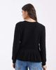 ASOS DESIGN ASOS DESIGN knit peplum long sleeve top with gold-tone buttons in black - 4