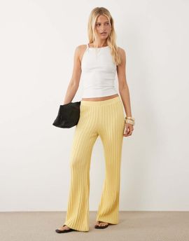 ASOS DESIGN ASOS DESIGN knit pleated pants in buttermilk - part of a set-Yellow