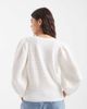 ASOS DESIGN ASOS DESIGN knit pointelle cardigan with balloon sleeves in ecru-White - 4