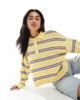 ASOS DESIGN ASOS DESIGN knit polo top in yellow stripe-Multi - 1