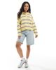 ASOS DESIGN ASOS DESIGN knit polo top in yellow stripe-Multi - 2