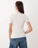 ASOS DESIGN ASOS DESIGN knit ribbed button detail short sleeve top in cream-White - 4