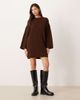 ASOS DESIGN ASOS DESIGN knit ribbed crew neck sweater dress in chocolate-Brown - 1