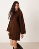 ASOS DESIGN ASOS DESIGN knit ribbed crew neck sweater dress in chocolate-Brown - 2