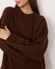 ASOS DESIGN ASOS DESIGN knit ribbed crew neck sweater dress in chocolate-Brown - 3