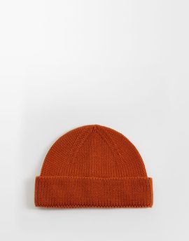 ASOS DESIGN ASOS DESIGN knit ribbed mini fisherman beanie in orange