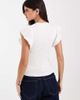 ASOS DESIGN ASOS DESIGN knit ribbed short sleeve tee in cream-White - 4