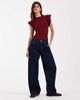 ASOS DESIGN ASOS DESIGN knit ribbed short sleeve tee in plum-Red - 2