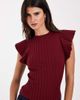 ASOS DESIGN ASOS DESIGN knit ribbed short sleeve tee in plum-Red - 3