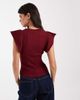 ASOS DESIGN ASOS DESIGN knit ribbed short sleeve tee in plum-Red - 4