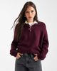 ASOS DESIGN ASOS DESIGN knit rugby top in wine-Purple - 1