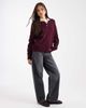 ASOS DESIGN ASOS DESIGN knit rugby top in wine-Purple - 4