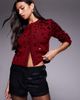 ASOS DESIGN ASOS DESIGN knit sequin cardigan in red - 1
