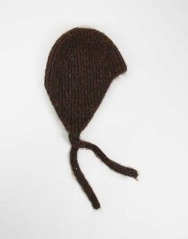 ASOS DESIGN ASOS DESIGN knit sequin skull cap in chocolate-Brown