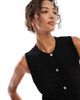 ASOS DESIGN ASOS DESIGN knit shirred button up tank top in black - 1