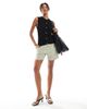 ASOS DESIGN ASOS DESIGN knit shirred button up tank top in black - 2