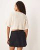 ASOS DESIGN ASOS DESIGN knit short sleeve cardigan with gold buttons in stone-Neutral - 4