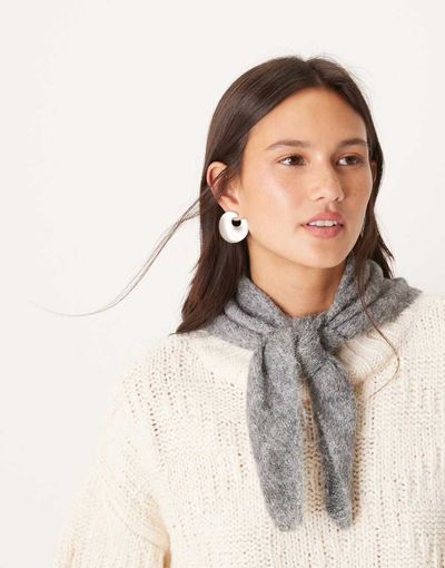 ASOS DESIGN ASOS DESIGN knit small triangle scarf in gray