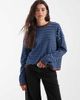 ASOS DESIGN ASOS DESIGN knit striped sweater with contrast trim in blue and brown-Multi - 3