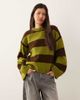 ASOS DESIGN ASOS DESIGN knit sweater in olive and chocolate wide stripes-Multi - 1