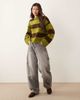 ASOS DESIGN ASOS DESIGN knit sweater in olive and chocolate wide stripes-Multi - 2
