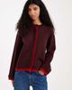 ASOS DESIGN ASOS DESIGN knit sweater with contrast tipping in burgundy-Red - 1