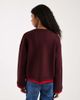 ASOS DESIGN ASOS DESIGN knit sweater with contrast tipping in burgundy-Red - 4