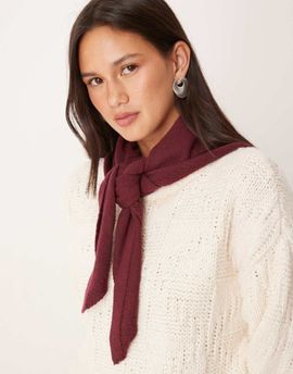 ASOS DESIGN ASOS DESIGN knit triangle scarf in burgundy-Red