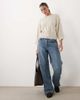 ASOS DESIGN ASOS DESIGN knit vertical striped sweater in ecru and beige-Neutral - 3