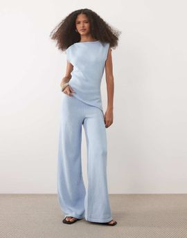 ASOS DESIGN ASOS DESIGN knit wide leg pants in blue - part of a set